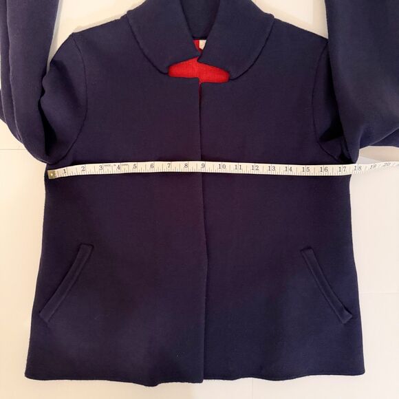 Moth Anthropologie Amoruso Two Toned Knit Cardigan Sweater Jacket Navy Red XS - Picture 9 of 16